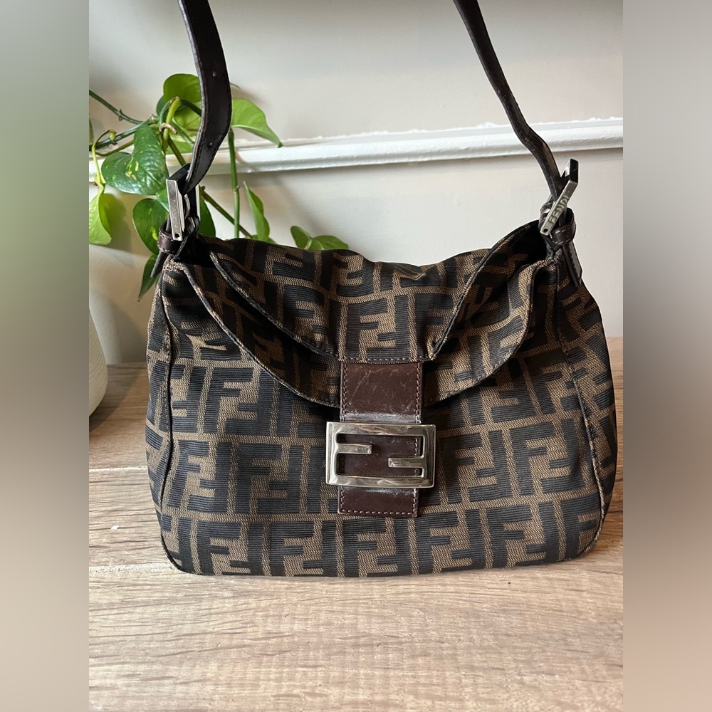 Authentic Vintage Fendi Double Flap Mama Baguette Bag